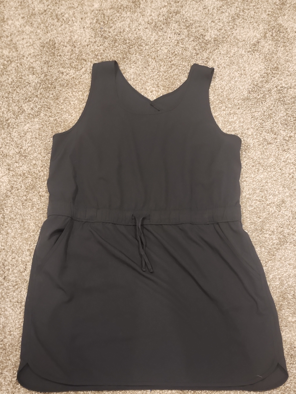 RBX Black Sleeveless Drawstring Mini Dress